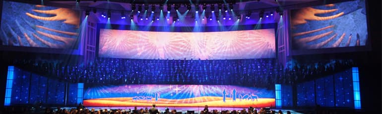 Full LED wall stage backdrop with content