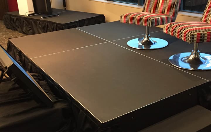 Modular staging deck setup